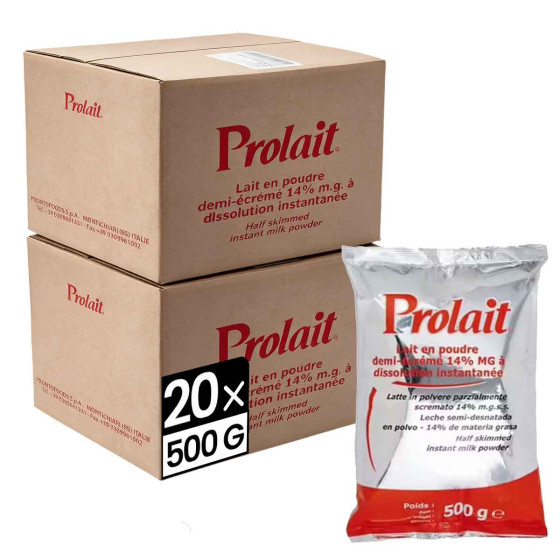 Lait en poudre Demi-Écrémé 14% MG Prolait pour Distributeur Automatique - 20 paquets - 10Kg