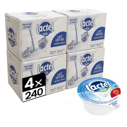 Lait Concentré Lactel Lait Entier - 4 cartons - 960 coupelles