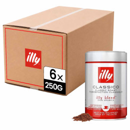 Café Moulu illy Espresso Classico - 6 boîtes - 1,5 kg