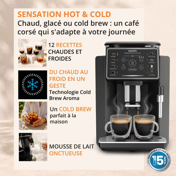 Krups Sensation Hot & Cold EA913HE0 Charbon