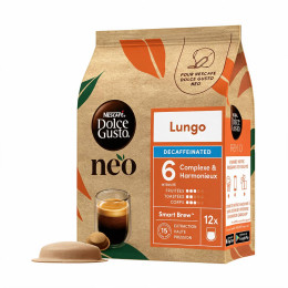 Dosettes Nescafé Dolce Gusto NEO Lungo Décaféiné - 1 boîte - 12 boissons