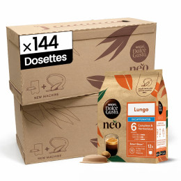 Dosettes Nescafé Dolce Gusto NEO Lungo Décaféiné - 12 boîtes - 144 boissons