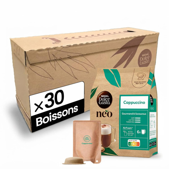 Dosettes Nescafé Dolce Gusto NEO Cappuccino - 5 boîtes - 30 boissons