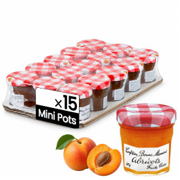 Confiture Abricot Bonne Maman 30 gr - 15 mini pots en verre