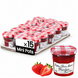 Confiture Fraise Bonne Maman 30 gr - 15 mini pots en verre