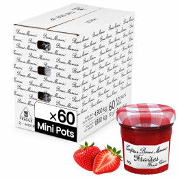 Confiture Fraise Bonne Maman 30 gr - 60 mini pots en verre