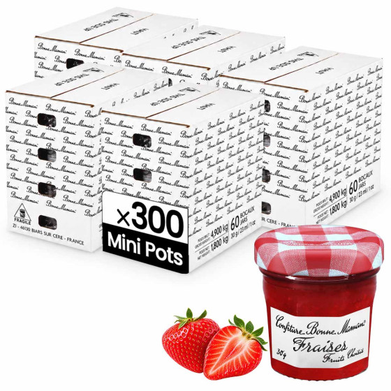 Confiture Fraise Bonne Maman 30 gr - 300 mini pots en verre