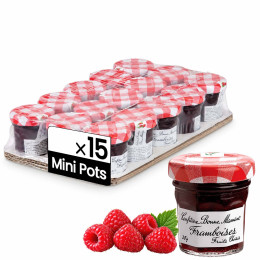 Confiture Framboise Bonne Maman 30 gr - 15 mini pots en verre