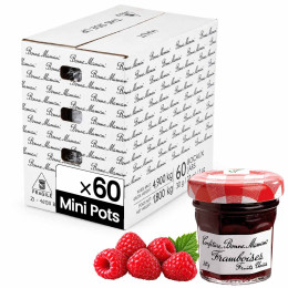 Confiture Framboise Bonne Maman 30 gr - 60 mini pots en verre