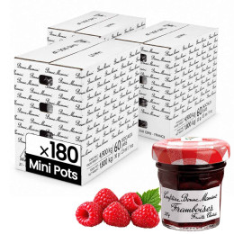 Confiture Framboise Bonne Maman 30 gr - 180 mini pots en verre