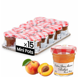 Confiture Pêche Bonne Maman 30 gr - 15 mini pots en verre