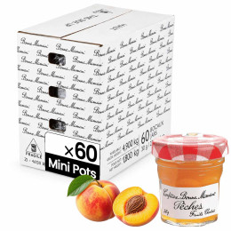 Confiture Pêche Bonne Maman 30 gr - 60 mini pots en verre