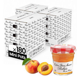 Confiture Pêche Bonne Maman 30 gr - 180 mini pots en verre