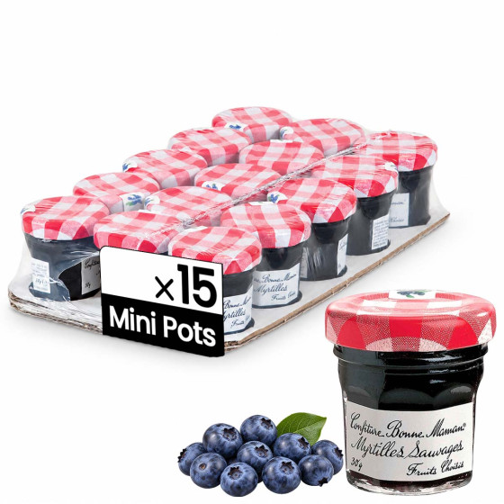 Confiture Myrtille Bonne Maman 30 gr - 15 mini pots en verre