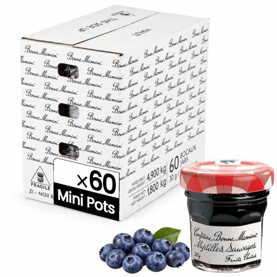 Confiture Myrtille Bonne Maman 30 gr - 60 mini pots en verre
