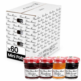 Confiture Bonne Maman Assortiment 4 Parfums Premium 30 gr - 60 mini pots en verre