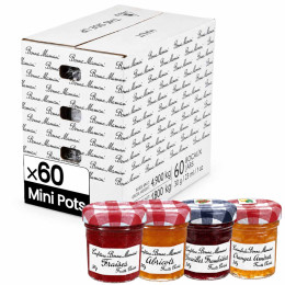 Confiture Bonne Maman Assortiment 4 Parfums Classiques 30 gr - 60 mini pots en verre