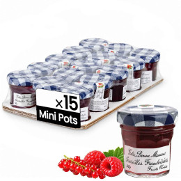 Confiture Gelée Groseille Framboisée Bonne Maman 30 gr - 15 mini pots en verre