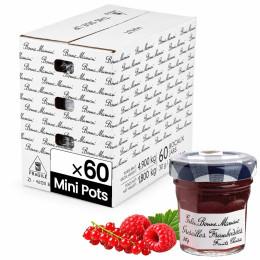 Confiture Gelée Groseille Framboisée Bonne Maman 30 gr - 60 mini pots en verre
