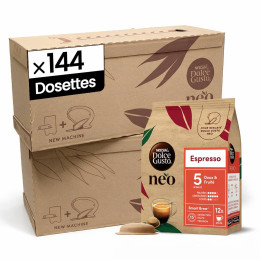 Dosettes Nescafé Dolce Gusto NEO Espresso - 12 boîtes - 144 boissons