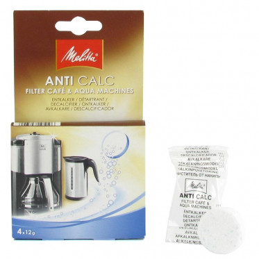 Détartrant Melitta pour Cafetière Filtre et Bouilloire - 4 pastilles