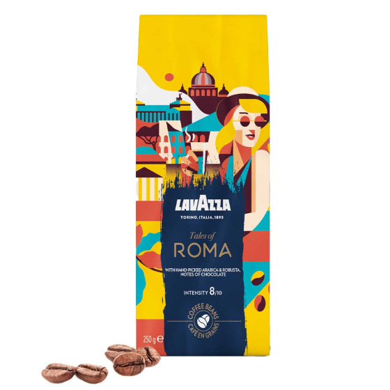 café en grains lavazza tales of roma