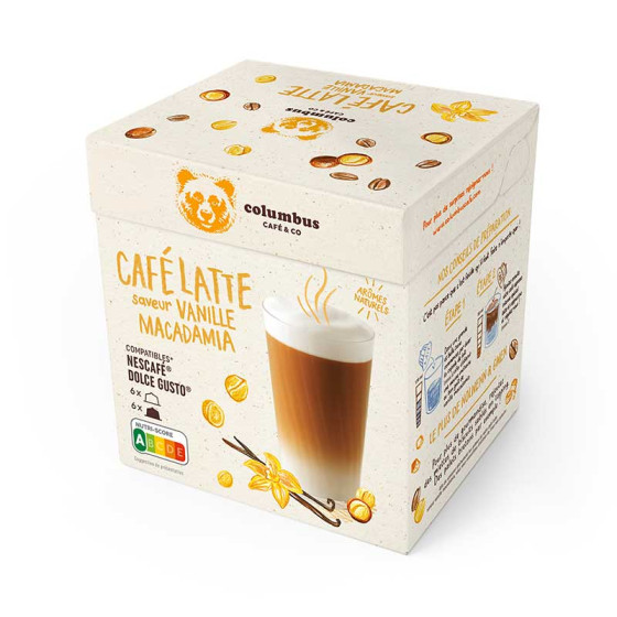 capsule dolce gusto compatible columbus café latte vanille macadamia
