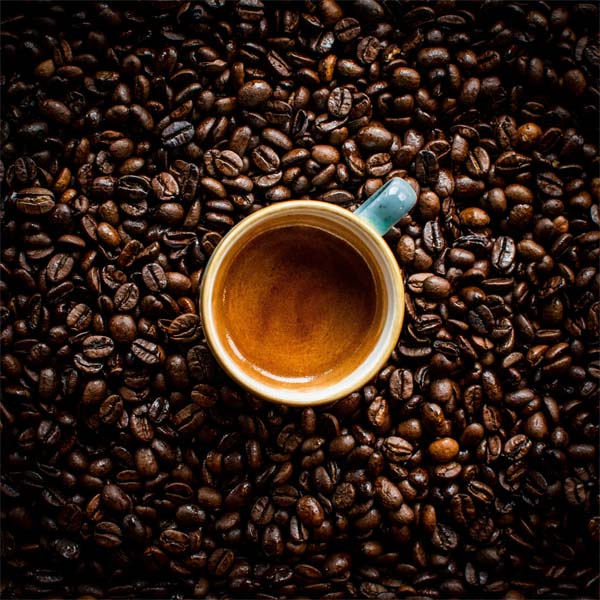 tasse expresso grains de café