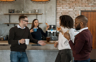 espace pause café au travail