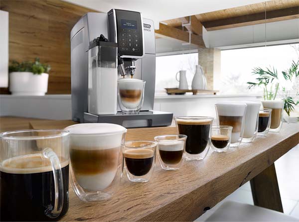 machine à café grain avec plusieurs cafés