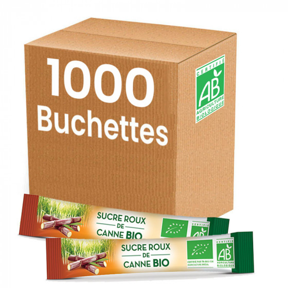 sucre roux canne bio carton 1000 buchettes