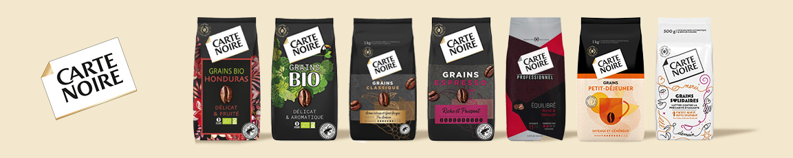bannière carte noire café grains