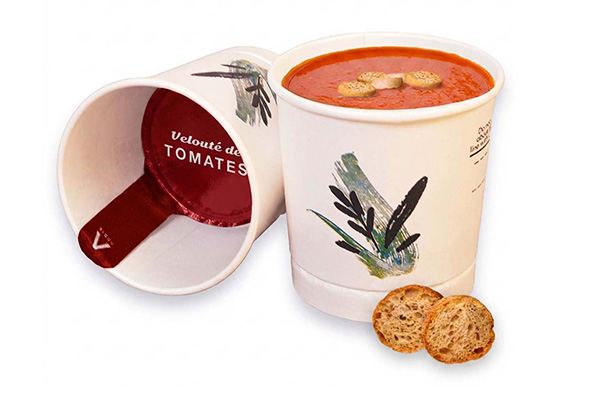 Gobelet pré-dosé velouté de tomates et croûtons