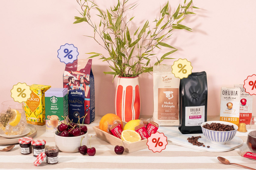 Soldes café en grains, machines à café et gourmandises