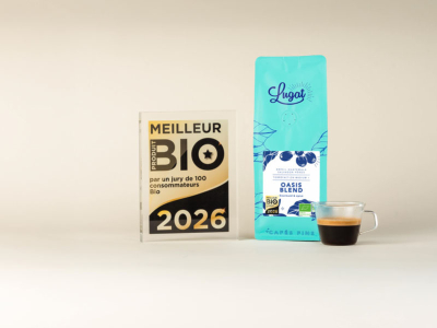 Café en grains Lugat Oasis Blend : élu Meilleur Produit Bio 2026