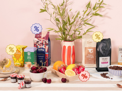 Soldes café en grains, machines à café et gourmandises